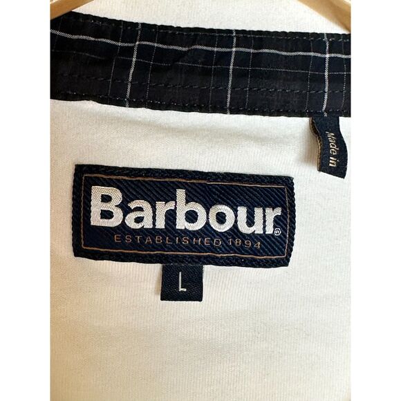 Barbour Men's Size L White Corpatch Long Sleeve Polo Shirt EUC - Picture 6 of 11